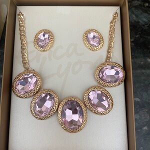 Erica Lyons Gold Necklace with Lavender Gems